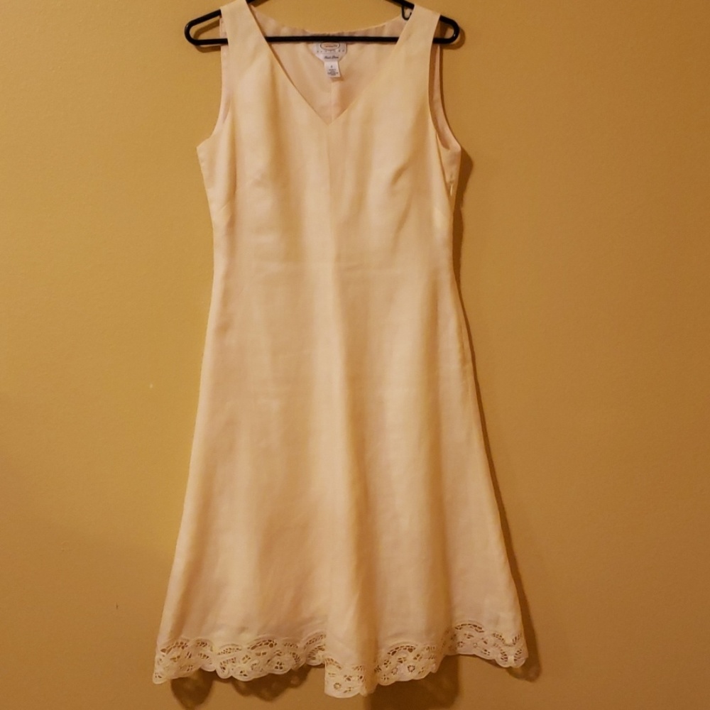 Yellow linen dress